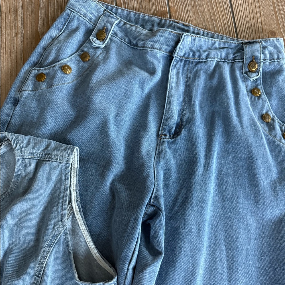 Amazon Light Blue Denim Vest and Pants Set - Picture 3 of 7